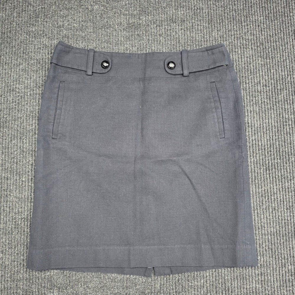 Banana Republic Womens Size 8 Grey Cotton Wool Blend Pencil Mini Skirt Fall 2008
